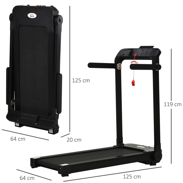 Compact 1.85HP Foldable Electric Treadmill with LED Display & Safety Lock