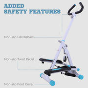 HOMCOM Foldable Stepper with Handle Bars - Compact Cardio Workout Machine