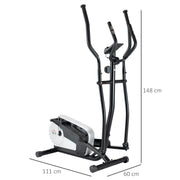 HOMCOM Adjustable Elliptical Cross Trainer with LCD Monitor & Easy Mobility