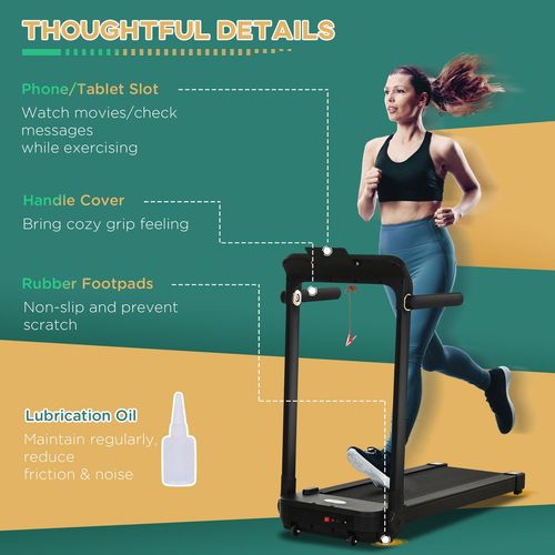 Compact 1.85HP Foldable Electric Treadmill with LED Display & Safety Lock