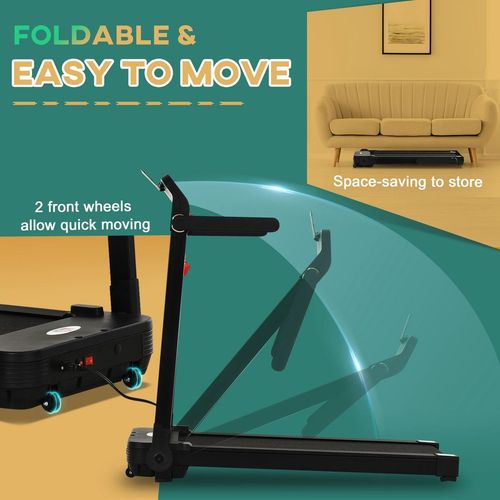 Compact 1.85HP Foldable Electric Treadmill with LED Display & Safety Lock