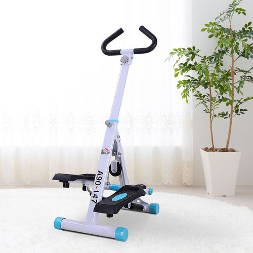 HOMCOM Foldable Stepper with Handle Bars - Compact Cardio Workout Machine