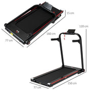 Portable Electric Folding Treadmill with LED Monitor & Safety Features