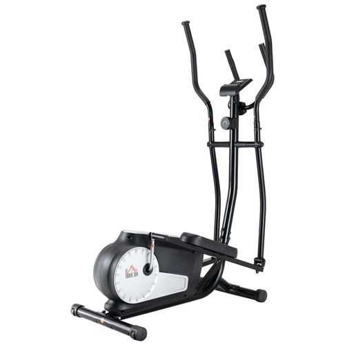 HOMCOM Adjustable Elliptical Cross Trainer with LCD Monitor & Easy Mobility