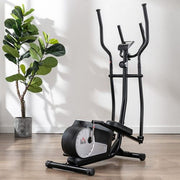 HOMCOM Adjustable Elliptical Cross Trainer with LCD Monitor & Easy Mobility