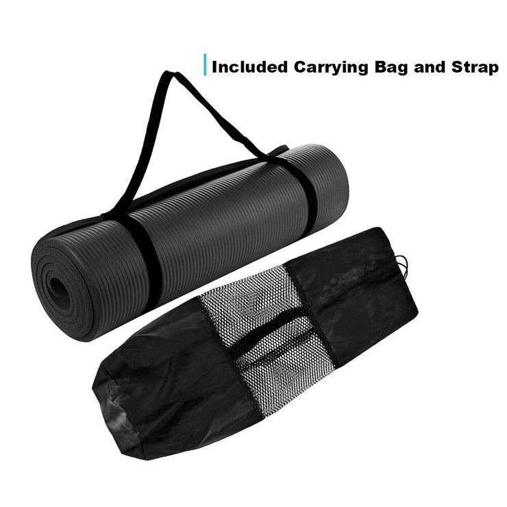 ONETWOFIT 10MM Thick foam Yoga Mat with Carrying bag and Strap